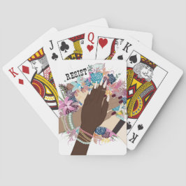 Håll ihop - Blommigt feministisk aktivism konst Casinokort