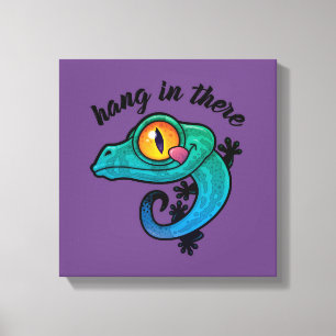 Håll in där, färglöst Gecko Canvastryck