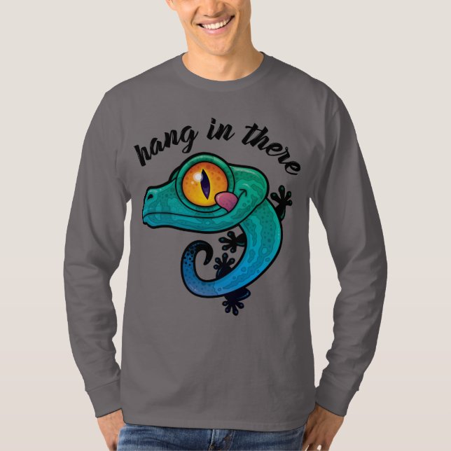 Håll in där, färglöst Gecko T Shirt (Framsida)