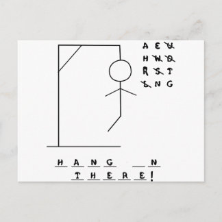 "Håll in där!" Hangman Game Vykort