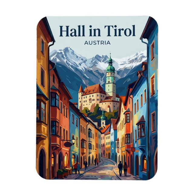 Hall in Tirol Österrike Magnet (Vertikal)