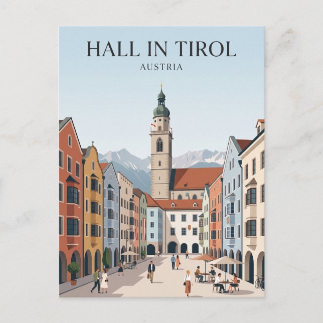 Hall in Tirol Österrike Vykort (Framsida)