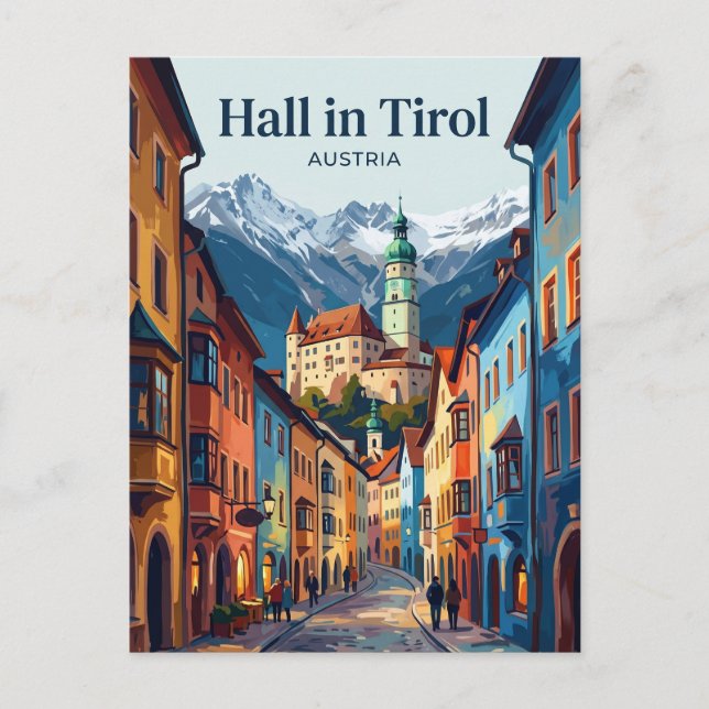 Hall in Tirol Österrike Vykort (Framsida)