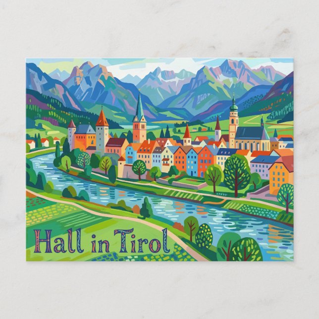 Hall in Tirol Österrike Vykort (Framsida)