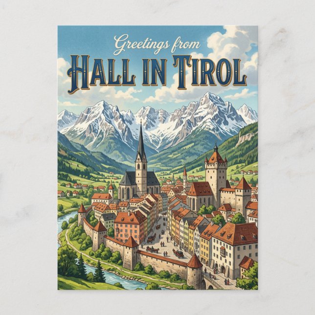 Hall in Tirol Österrike Vykort (Framsida)