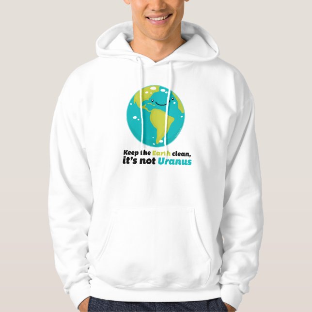 Håll jorden ren sweatshirt med luva (Framsida)