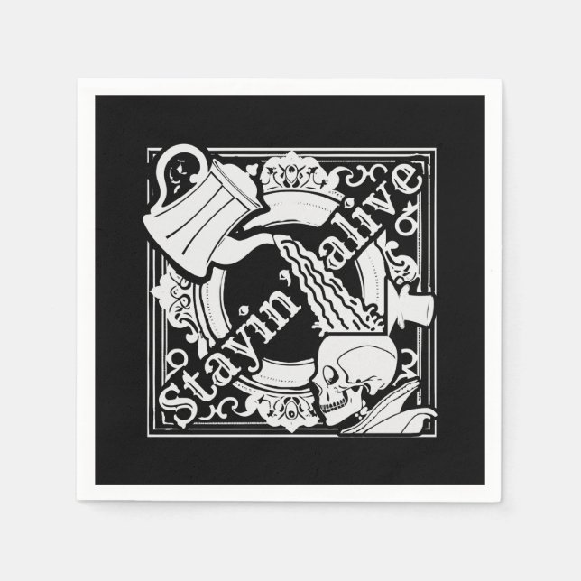 Häll kaffet i vitt! pappersservett (Framsidan)