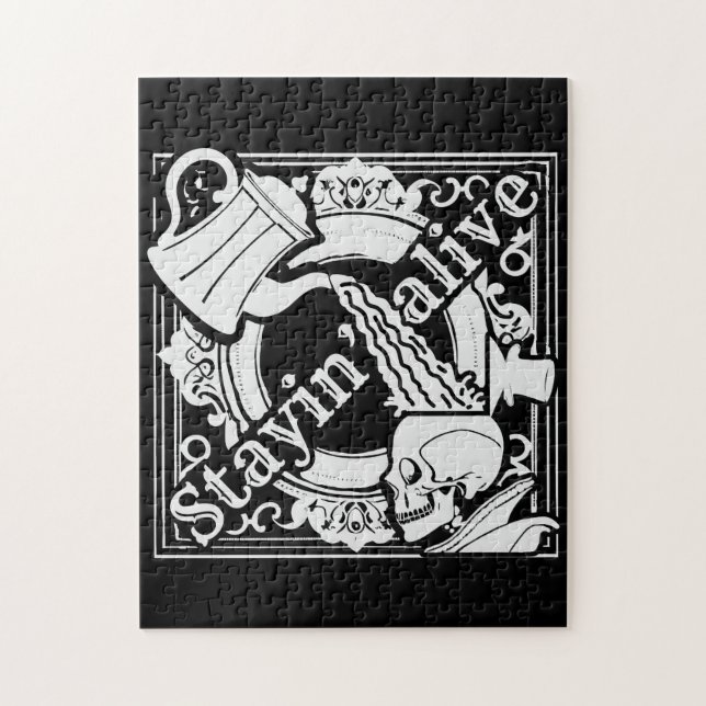 Häll kaffet i vitt! pussel (Vertikal)