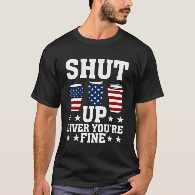 Håll käften Du är Bra öl Kopp den 4 juli T Shirt (Framsida)