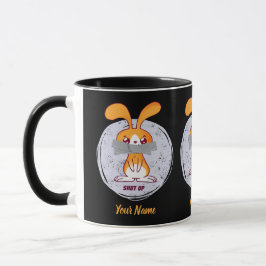 Håll Käften Kanin Rolig Sarksatisk Tecknad Design Mugg