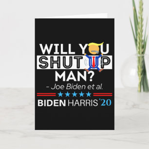 Håll Käften Man Joe Biden Roligt Anti Trump Ca Kort