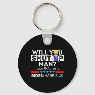 Håll Käften Man Joe Biden Roligt Anti Trump Ca Nyckelring