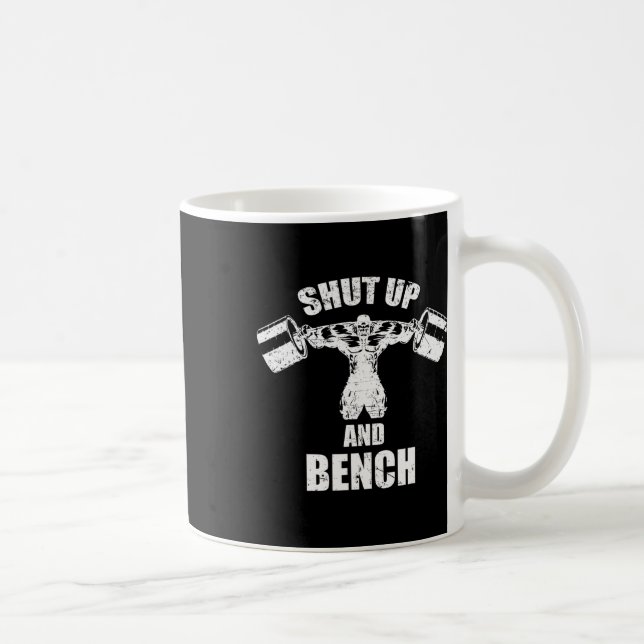 Håll käften och bench Workou för bojbyggnad Kaffemugg (Höger)