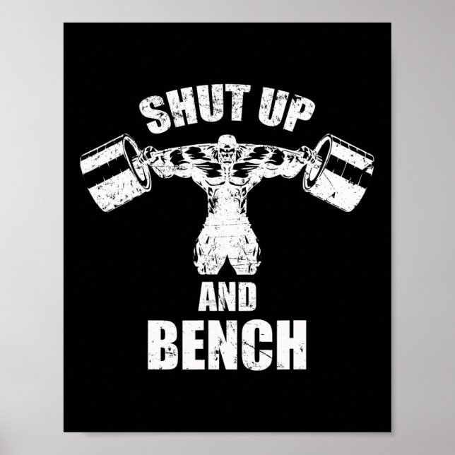 Håll käften och bench Workou för bojbyggnad Poster (Framsidan)