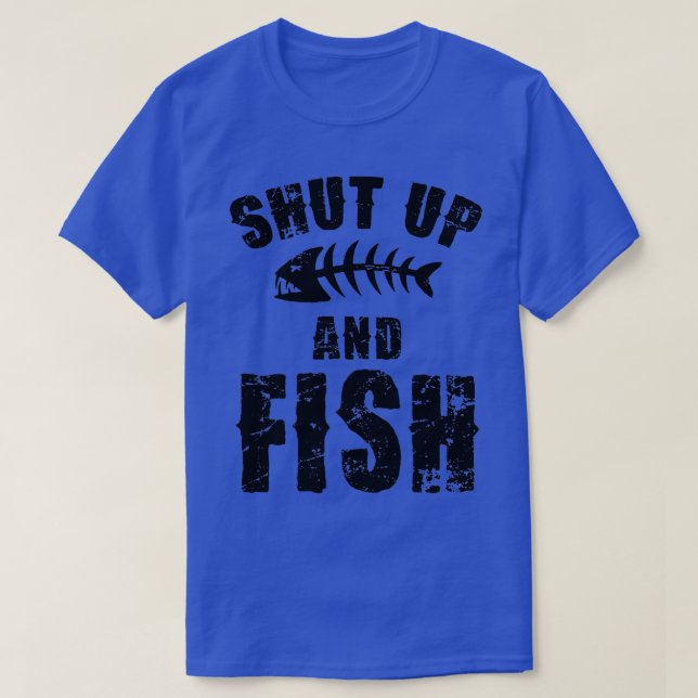 Håll käften och fiska på baksidan t shirt (Design framsida)