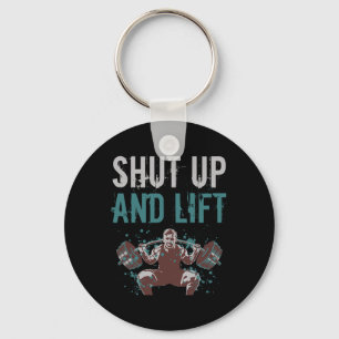 Håll käften och Hiss Motivational Gym Quote Fitnes Nyckelring