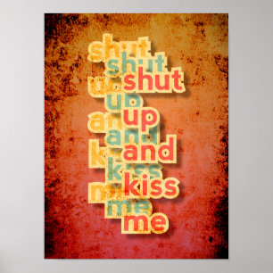 Håll käften och känn mig lustiga typografiflickor poster