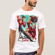 Håll käften och Salsa T-Shirt - Fet, Roligt Tee fo