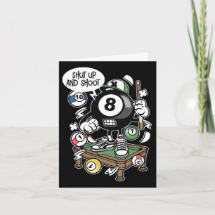 Håll käften och slå Tecknad Billiards Bassäng Gift Kort