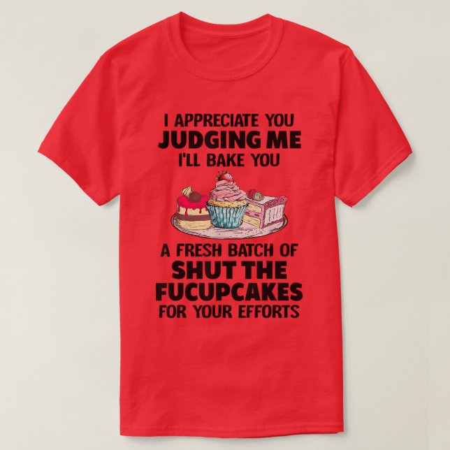 Håll käften om Fucupcakes Lena Baking Gift Sarcast T Shirt (Design framsida)