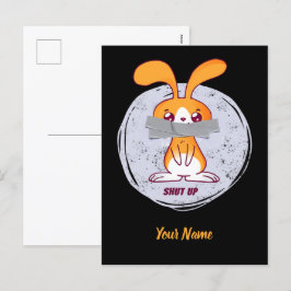 Håll käften om kanin, sarkastisk Tecknad design Helg Vykort