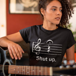 Håll käften Quarter Rest och Fermata Funny Music G T Shirt