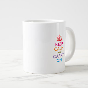 HÅLL KALM OCH BÄRA PÅ flerfärgade Jumbo Mugg