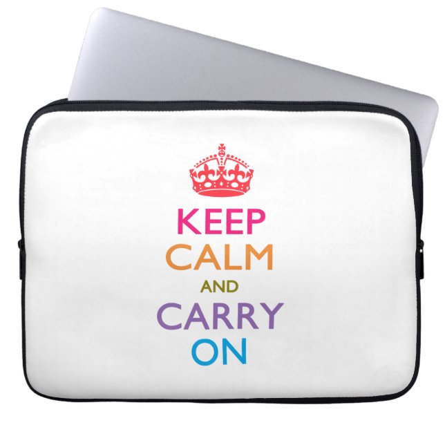 HÅLL KALM OCH BEDRIVA Fruktiga Färg Laptop Sleeve (Framsidan)