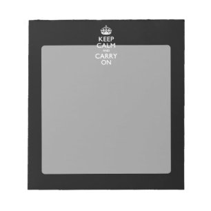 HÅLL KALM OCH KARRY PÅ Solid Black Anteckningsblock