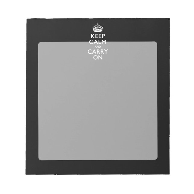 HÅLL KALM OCH KARRY PÅ Solid Black Anteckningsblock (Framsida)