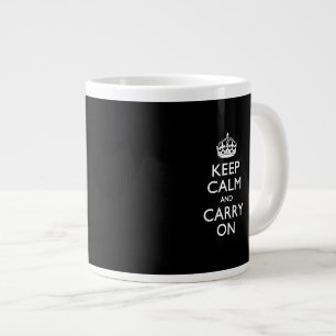 HÅLL KALM OCH KARRY PÅ Solid Black Jumbo Mugg