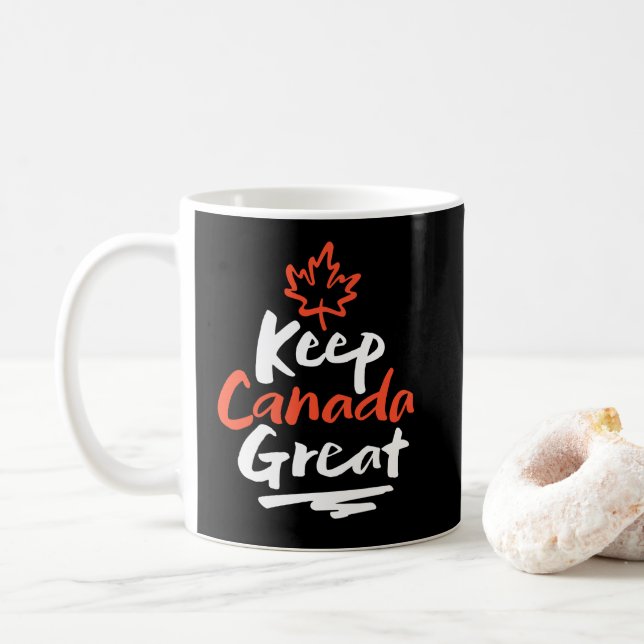 Håll KANADA Stort!  Kanadensisk Lönnlöv Återigen Kaffemugg (Med munk)