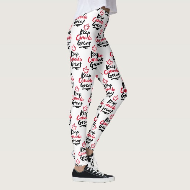Håll KANADA Stort!  Kanadensisk Lönnlöv Återigen Leggings (Höger)
