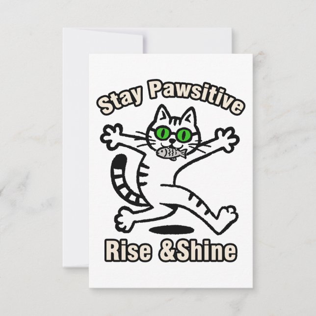Håll Katten Positiv Anteckningskort (Framsida)