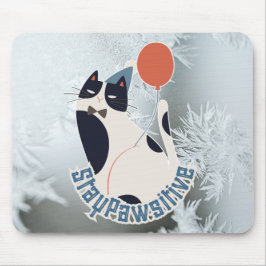 Håll Katten Positiv Illustrativ Modern Konst Musmatta