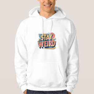 Håll Konstig Retro Hoodie – Vintage Typografi Mini