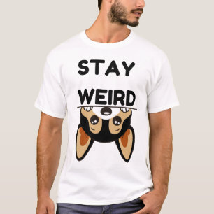 Håll Konstig Rolig Boston Terrier Tecknad Hund  T Shirt