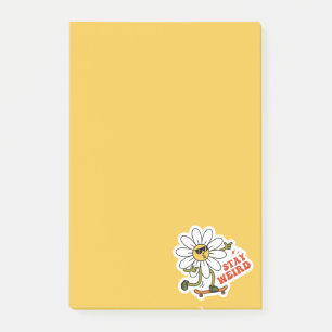 Håll Konstig Skateboard Daisy Post-it Block