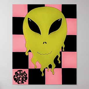 Håll Konstigen borta Trippy Alien Wall Art Poster