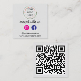 Håll kontakten med oss | Sociala medier QR-kod Mod Fyrkantigt Visitkort