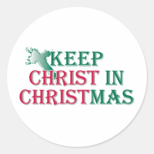 Håll Kristus i jul - kor Runt Klistermärke