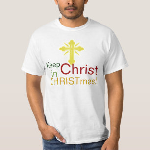 Håll Kristus i jul, kristen T-tröja Tee