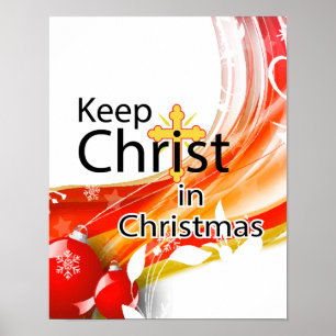 Håll Kristus i jul, virvla runt Poster