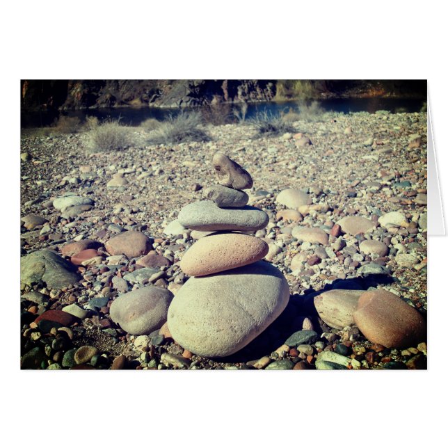 Håll kvar där balanserad serenity Stones-inspirati Hälsningskort (Framsidan Horizontal)