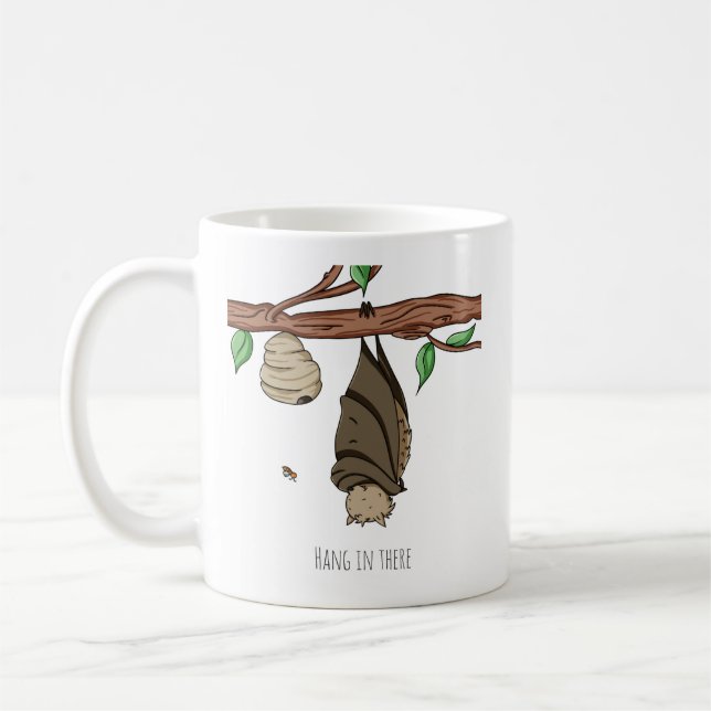 Håll kvar där Cute Fladdermus-Personligen Kaffemugg (Vänster)