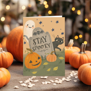 Håll kvar deoky Halloween-anteckningskort Tack Kort