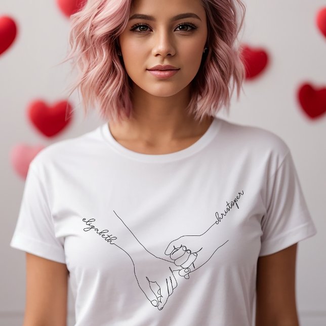 Håll kvar Händer par egna namn T Shirt (Skapare uppladdad)