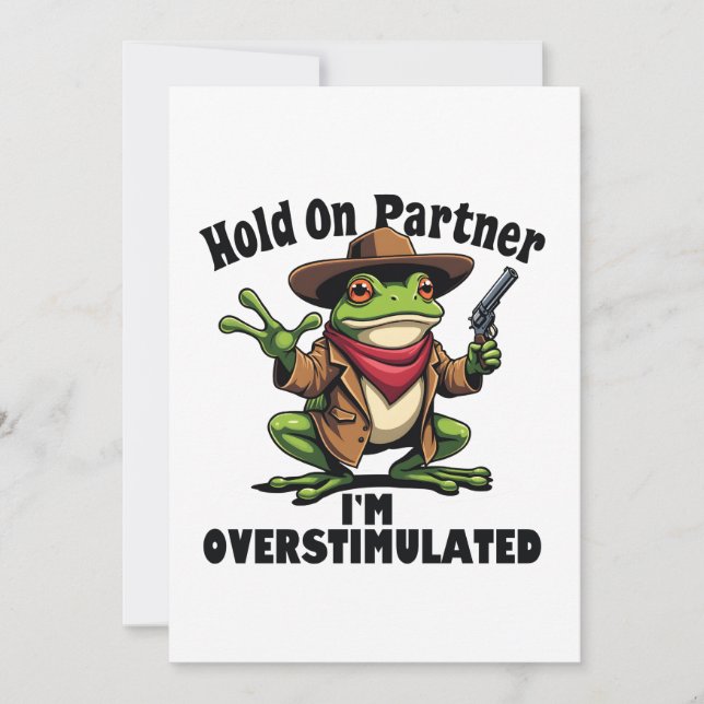 Håll kvar på partner i'm överstimulerad Frog ADHD Inbjudningar (Framsida)