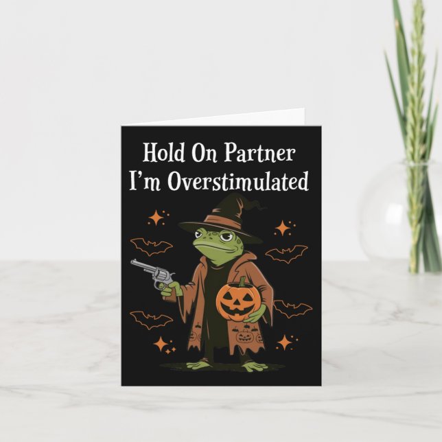 Håll kvar på partner jag är överstimulerad, roligt kort (Framsida)
