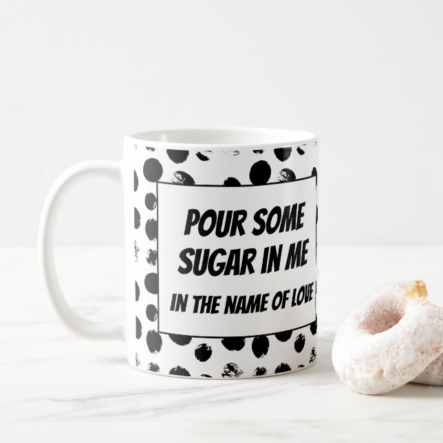 Häll lite sockerrock roliga texter kaffemugg (Med munk)